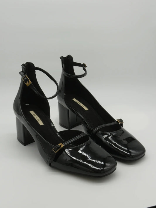 Zapatos de tacón medio con tiras para mujer