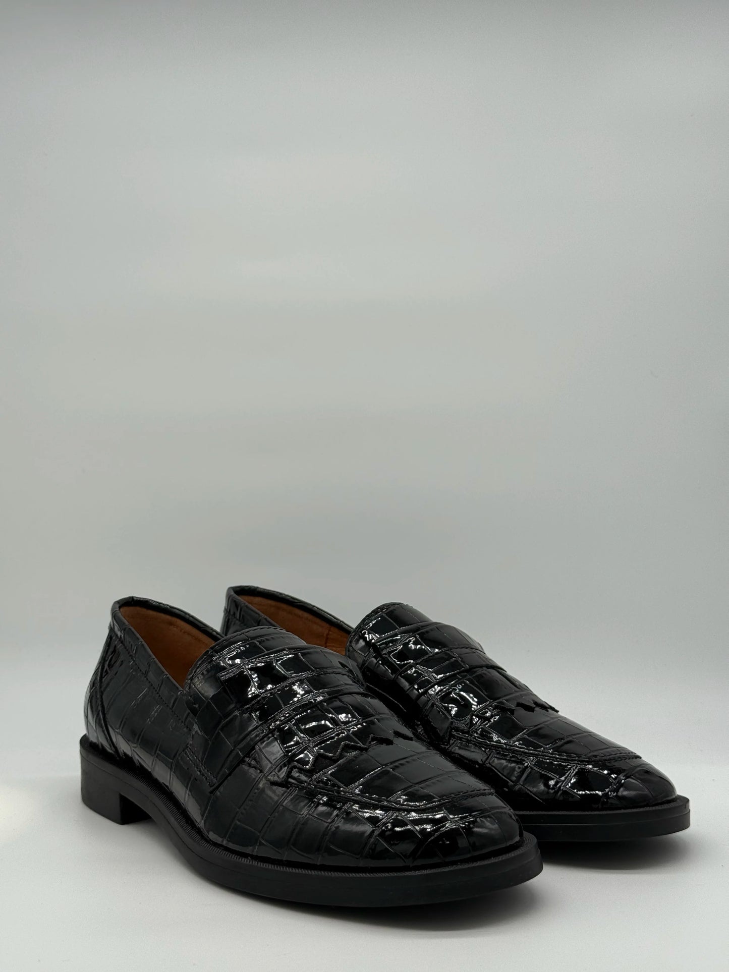 Mocassins de Mulher Elegantes em Bordo, Azul e Preto