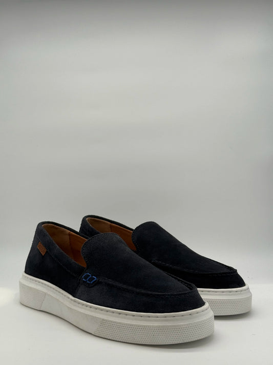 Sapatilhas Slip-On Homem Azul Marinho com Sola Branca