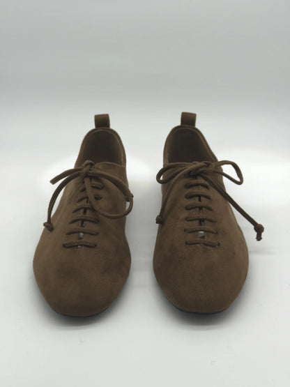 Sapatos Femininos com Atacadores Camel | Estilo Oxford