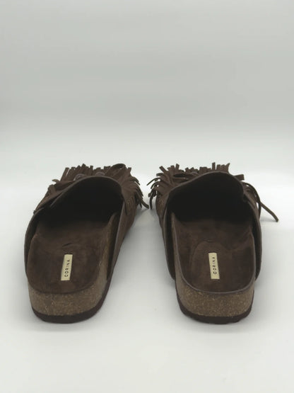 Mules Femininos com Franjas e Contas Decorativas