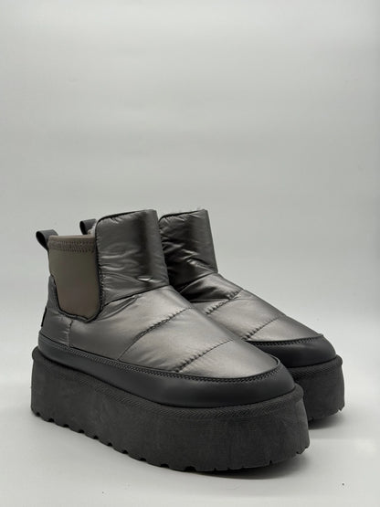 Botas Acolchoadas de Mulher com Plataforma | Castanho, Branco, Preto e Cinzento