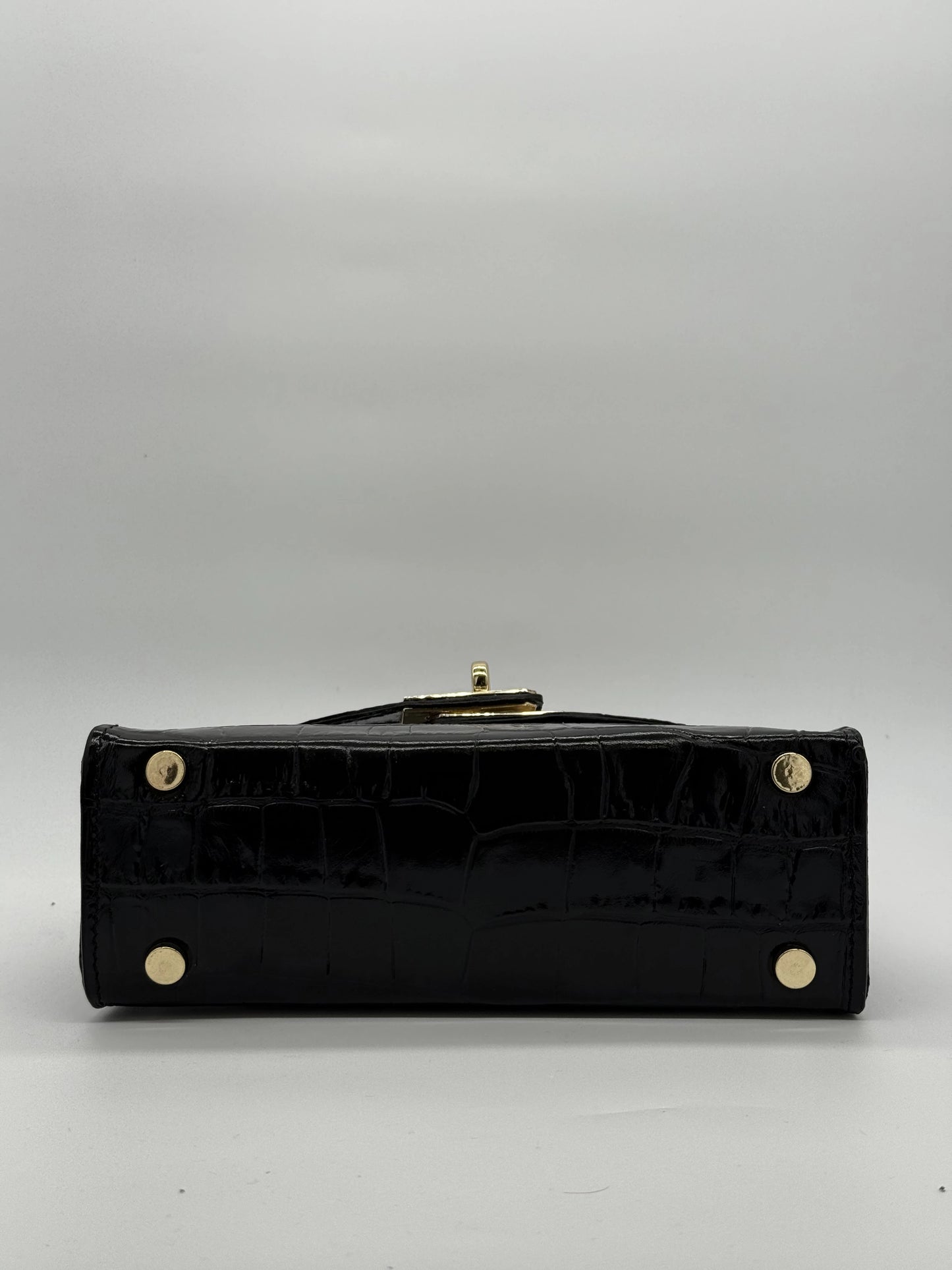 Mala de Mão com Padrão Texturizado e Fecho Metálico | Preto e Bege