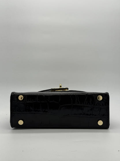 Mala de Mão com Padrão Texturizado e Fecho Metálico | Preto e Bege