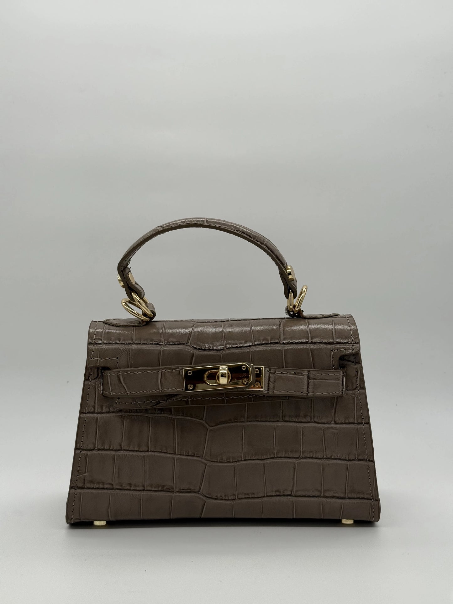 Mala de Mão com Padrão Texturizado e Fecho Metálico | Preto e Bege