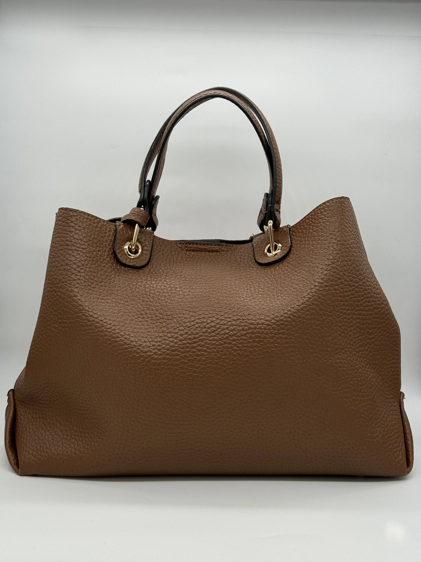 Mala de Mão Feminina Camel com Compartimento Central