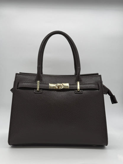 Mala de Mão em Pele | Bege, Castanho e Preto