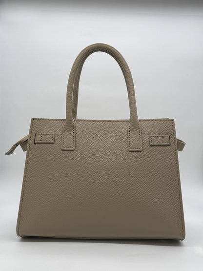 Mala de Mão em Pele | Bege, Castanho e Preto