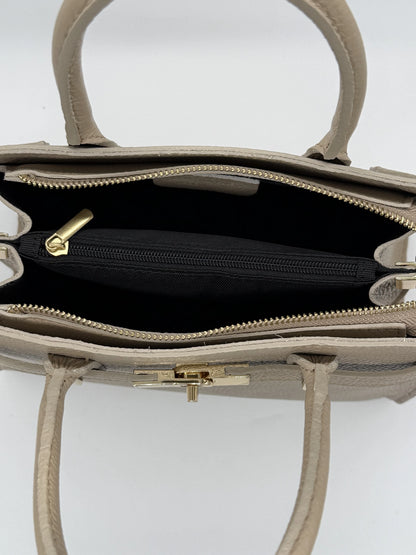 Mala de Mão em Pele | Bege, Castanho e Preto