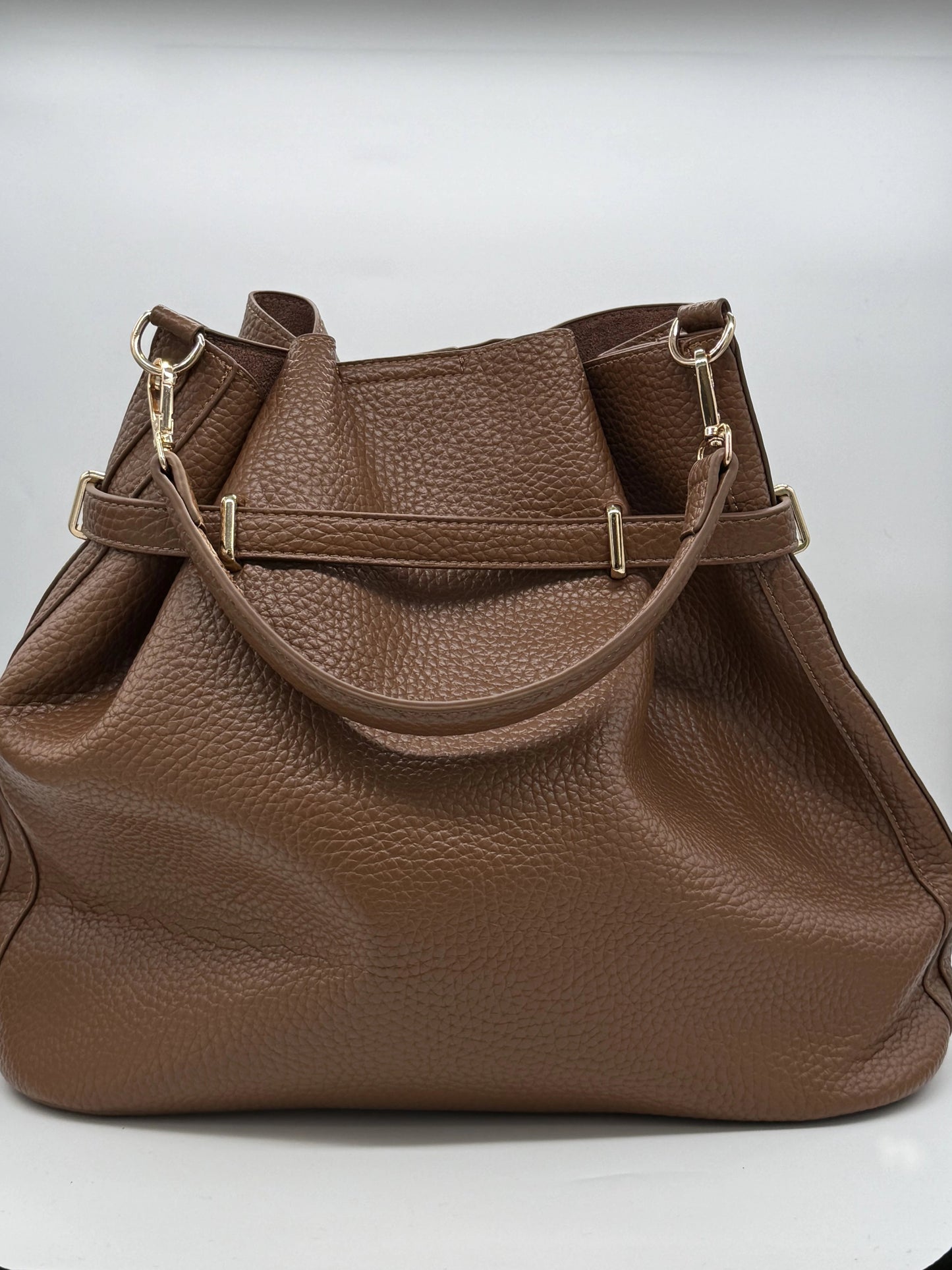 Mala Bucket Feminina em Pele| Camel, Bronze e Preto