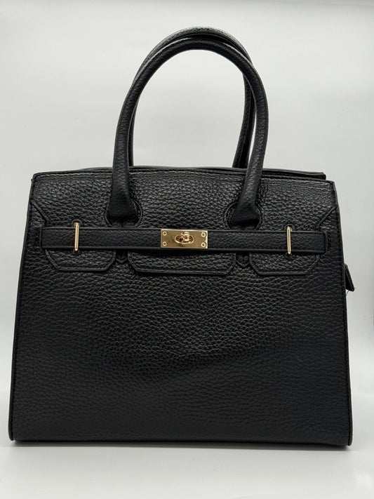 Mala de Pele Feminina com Fecho – Preto e Bordô