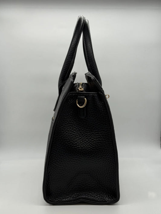 Mala de Pele Feminina com Fecho – Preto e Bordô