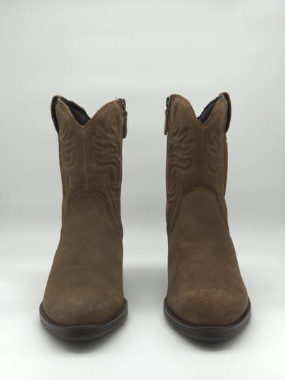 Botas Texanas Femininas Taupe – Estilo Western Moderno