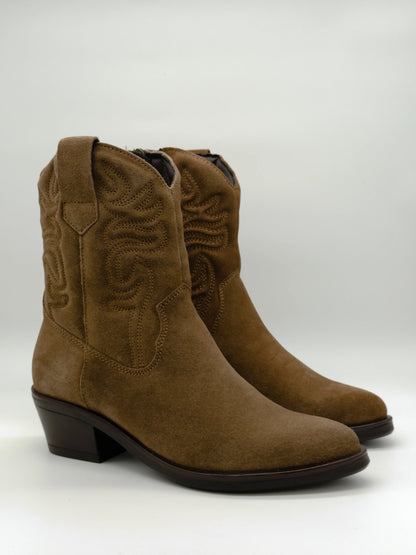 Botas Texanas Femininas Taupe – Estilo Western Moderno