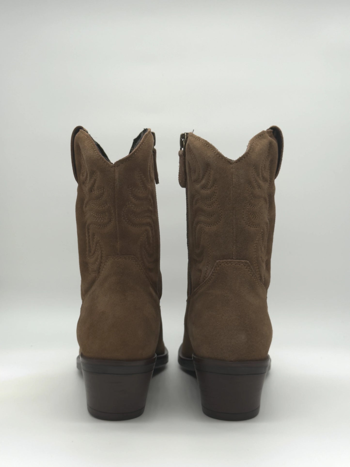 Botas Texanas Femininas Taupe – Estilo Western Moderno