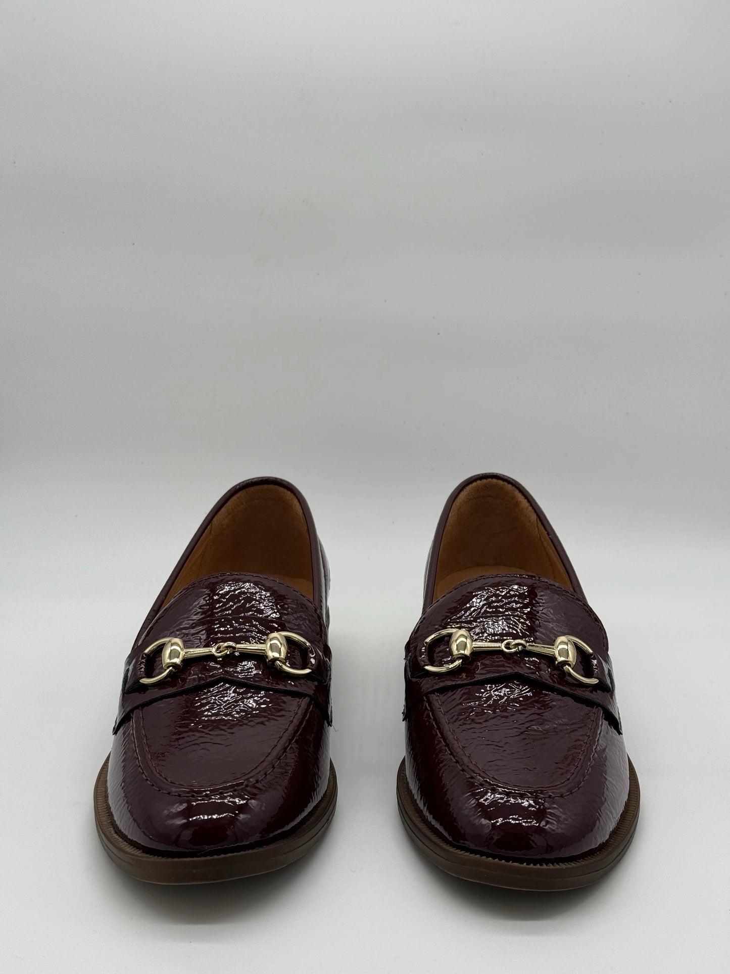 Mocassins Elegantes em Pele Verniz Granate