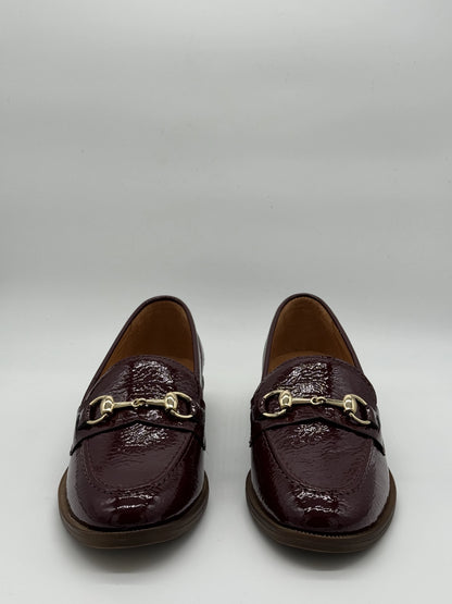 Mocassins Elegantes em Pele Verniz Granate