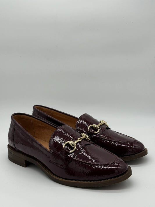 Mocassins Elegantes em Pele Verniz Granate
