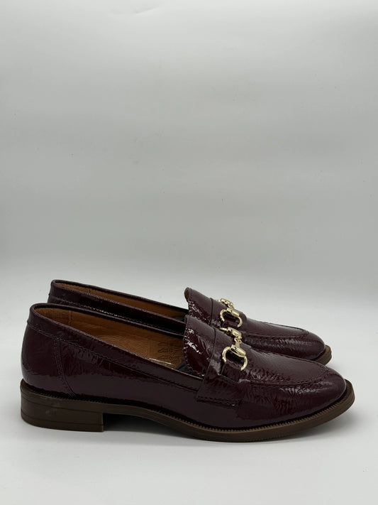 Mocassins Elegantes em Pele Verniz Granate