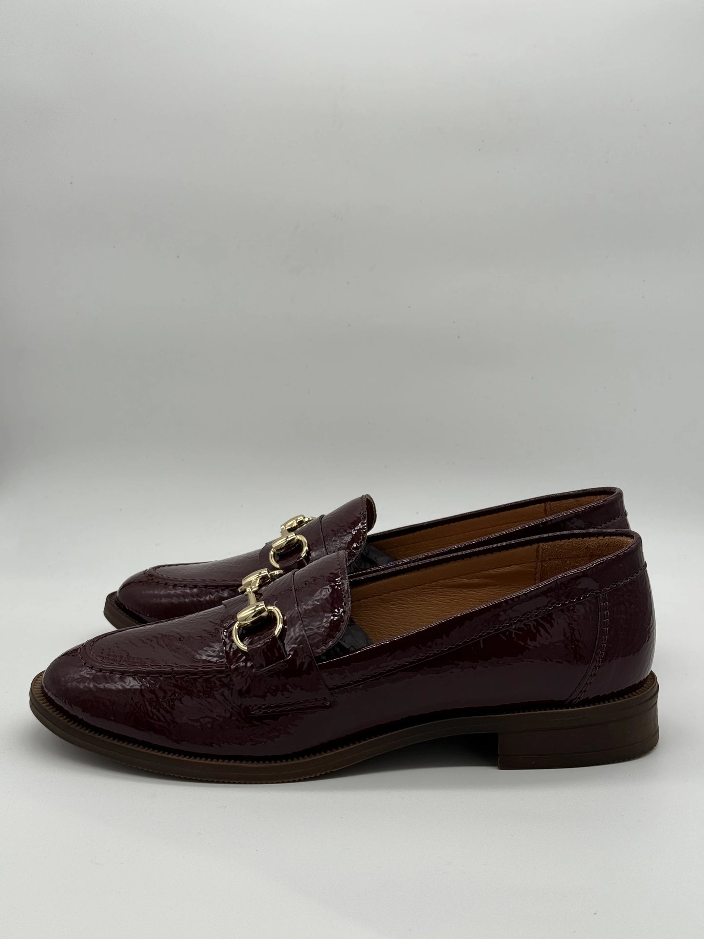 Mocassins Elegantes em Pele Verniz Granate
