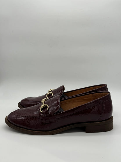 Mocassins Elegantes em Pele Verniz Granate