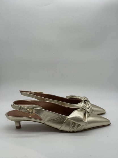 Slingbacks Elegantes Ivory ou Platina em Pele