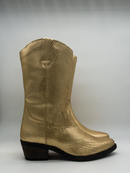 Botas Texanas Douradas Femininas