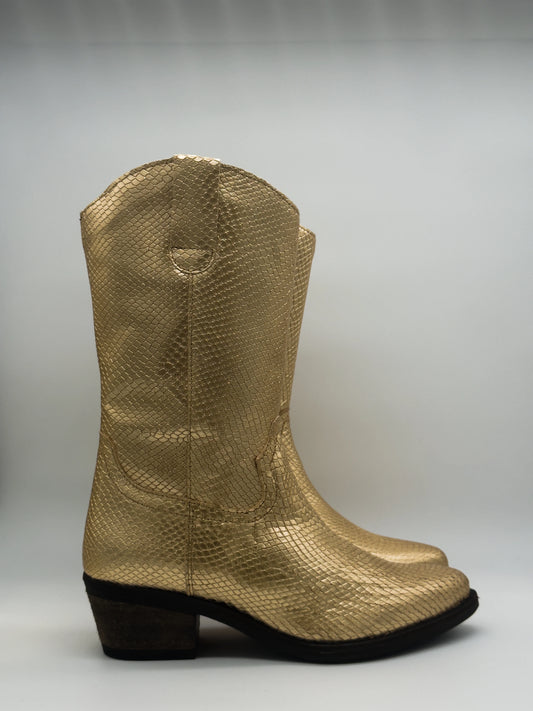 Botas Texanas Douradas Femininas