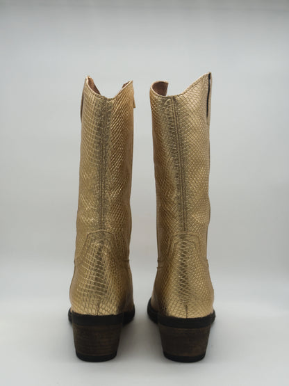 Botas Texanas Douradas Femininas