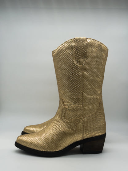 Botas Texanas Douradas Femininas
