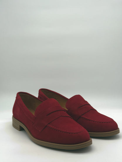 Mocasines clásicos para mujer con ala: negro, beige, rojo ladrillo y cereza