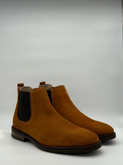 Botas Chelsea em Camurça de Homem em Preto, Castanho e Camel