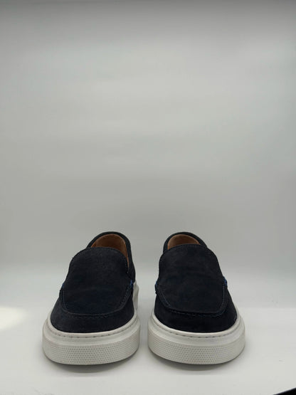 Sapatilhas Slip-On Homem Azul Marinho com Sola Branca