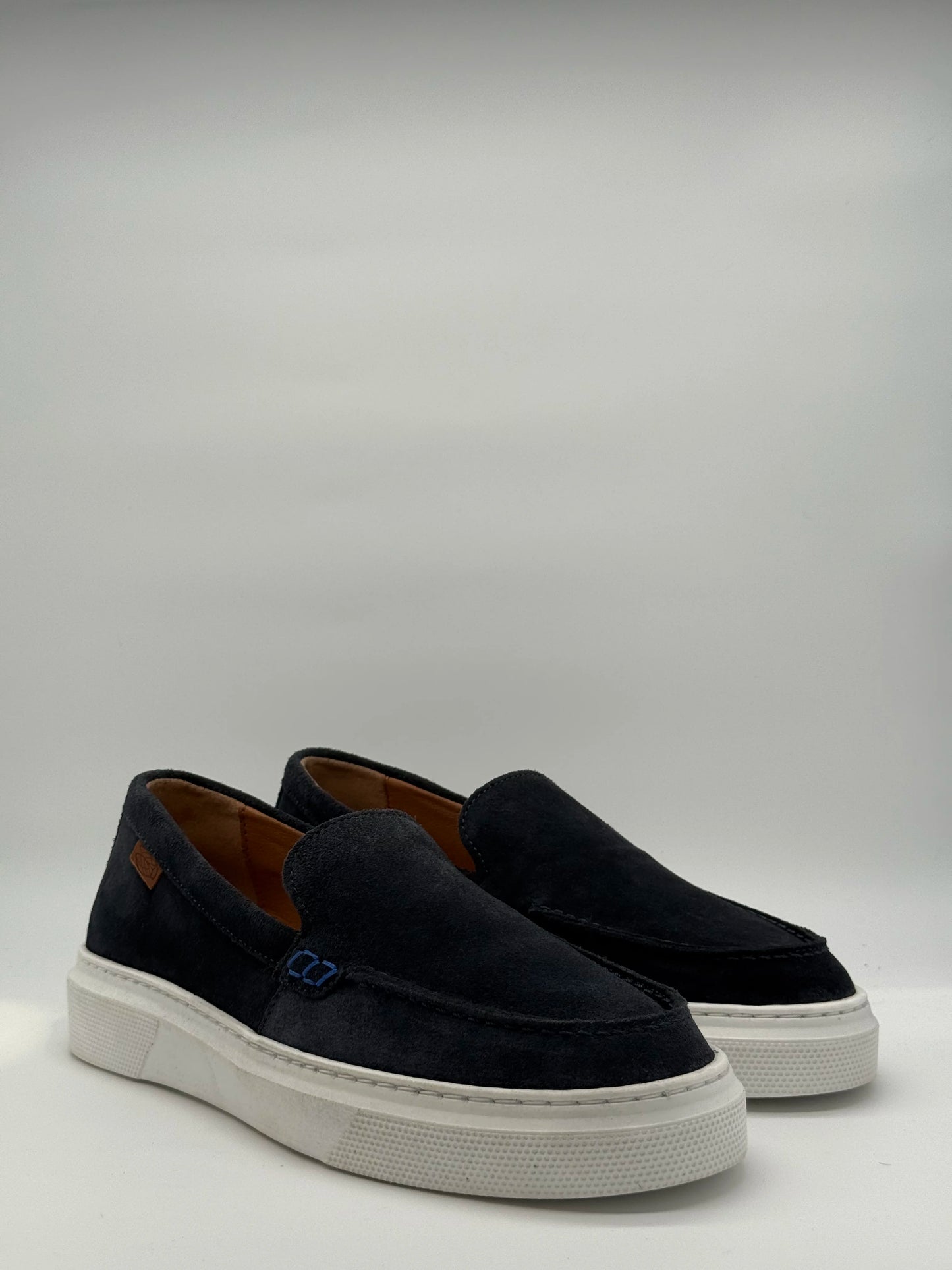 Sapatilhas Slip-On Homem Azul Marinho com Sola Branca