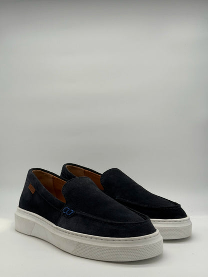 Sapatilhas Slip-On Homem Azul Marinho com Sola Branca