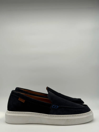Sapatilhas Slip-On Homem Azul Marinho com Sola Branca
