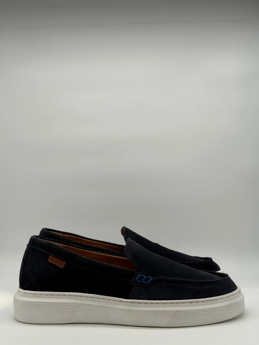 Sapatilhas Slip-On Homem Azul Marinho com Sola Branca