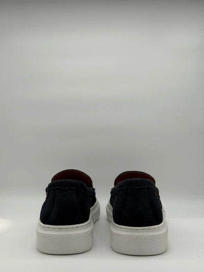 Sapatilhas Slip-On Homem Azul Marinho com Sola Branca