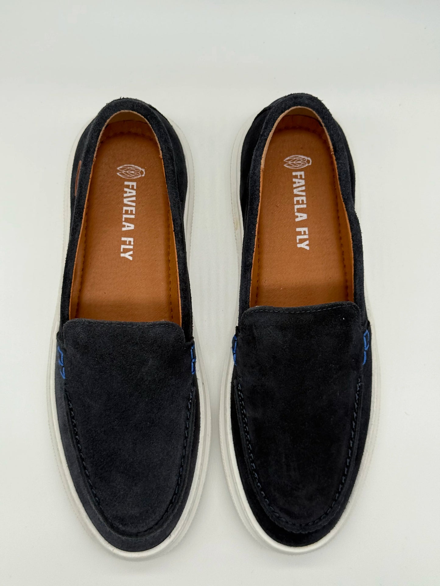 Sapatilhas Slip-On Homem Azul Marinho com Sola Branca