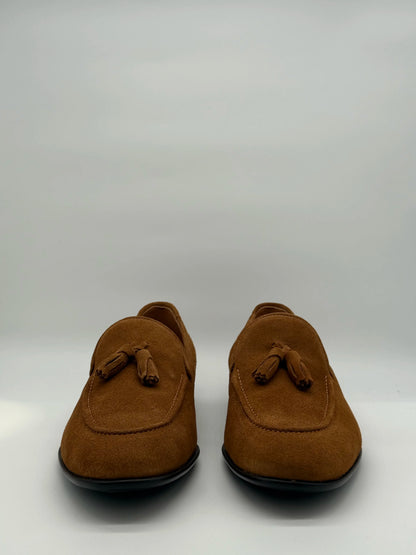 Mocassins Homem com Borlas Camel e Azul Marinho Clássicos