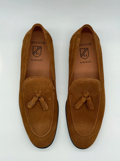 Mocassins Homem com Borlas Camel e Azul Marinho Clássicos