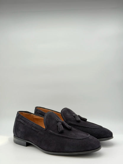 Mocassins Homem com Borlas Camel e Azul Marinho Clássicos